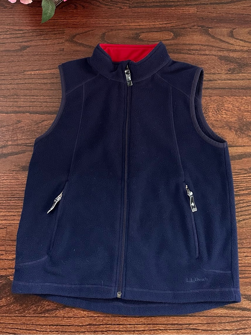 LL Bean fleece vest, size M/10-12